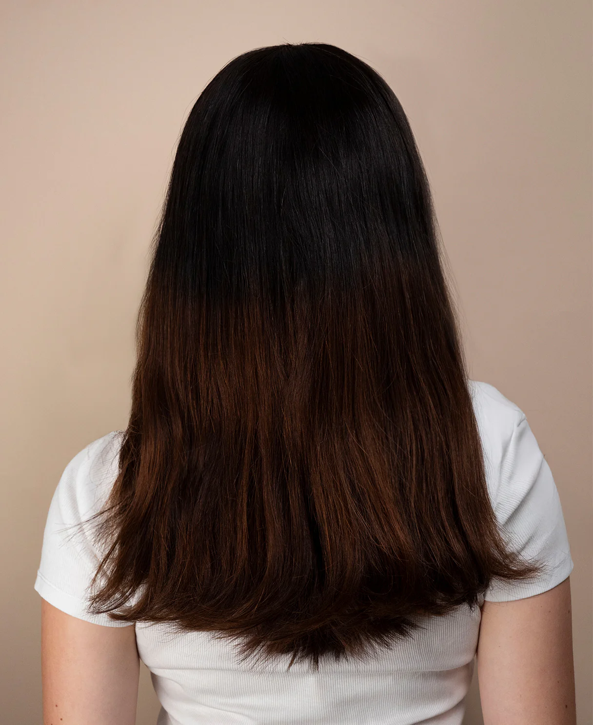 human hair wig with bangs - 20" brown ombre. - Image 2