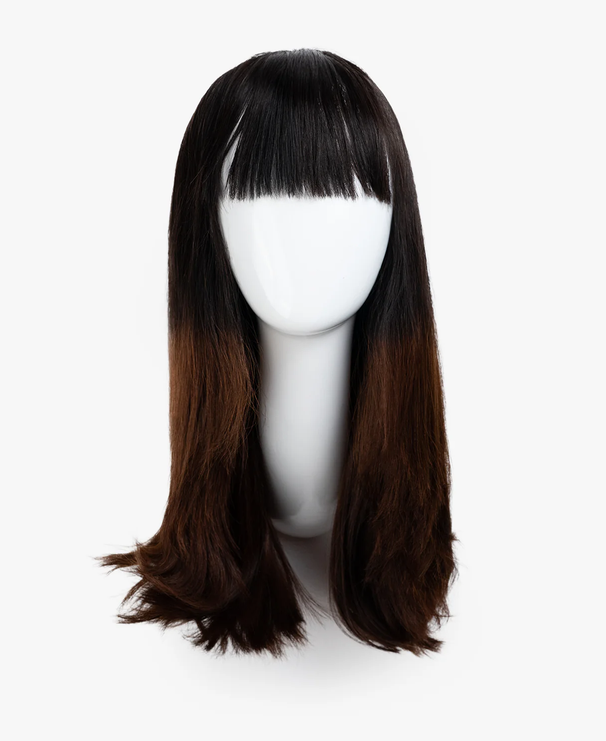 human hair wig with bangs - 20" brown ombre. - Image 7
