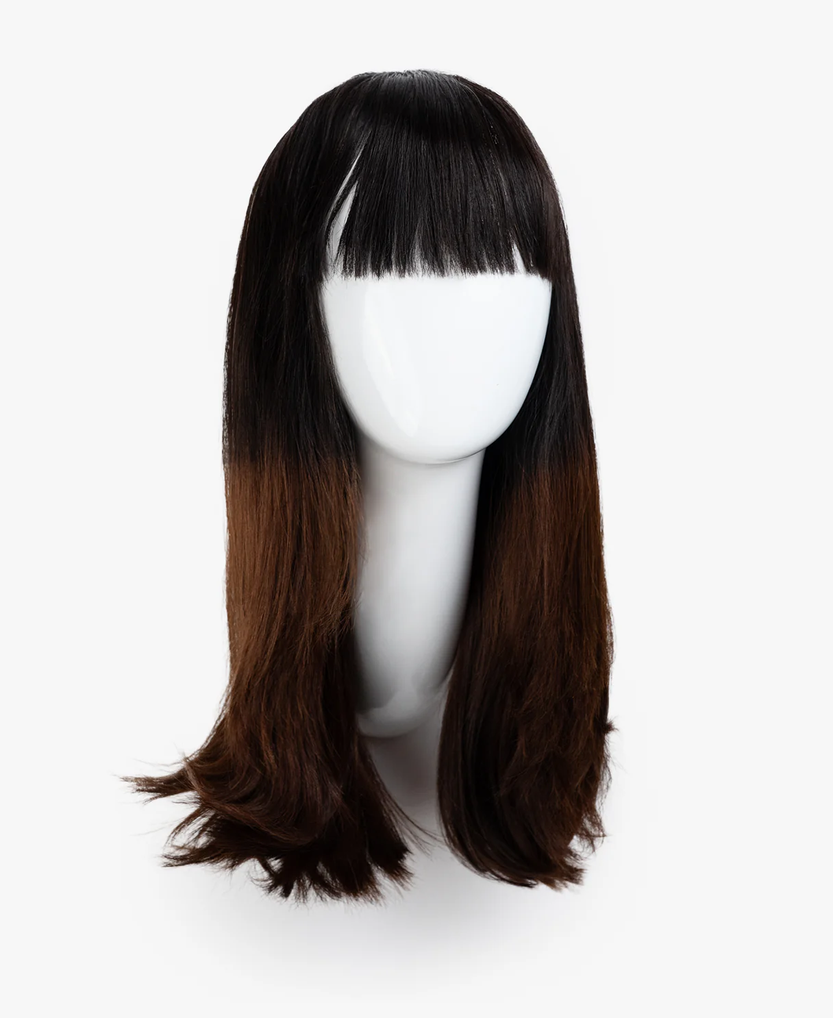 human hair wig with bangs - 20" brown ombre. - Image 8