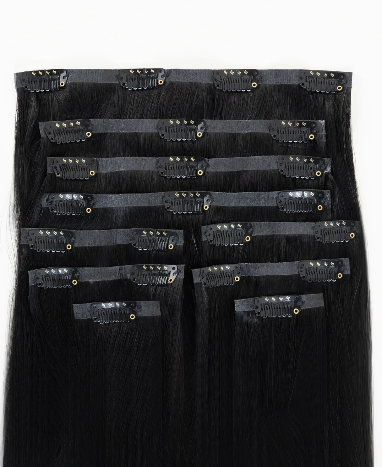 invisible clip-in hair extensions jet black. - Image 3