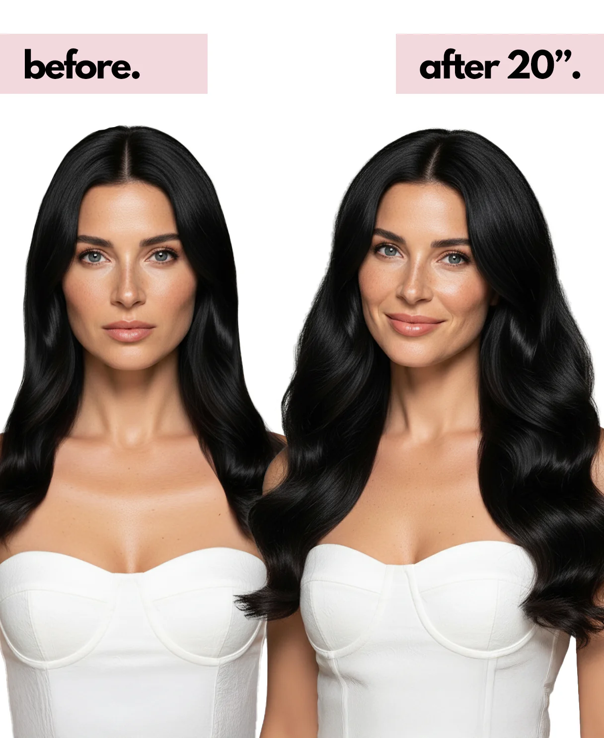 invisible clip-in hair extensions jet black. - Image 4