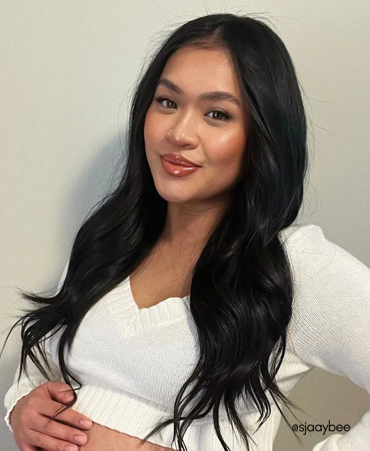 invisible clip-in hair extensions jet black. - Image 9