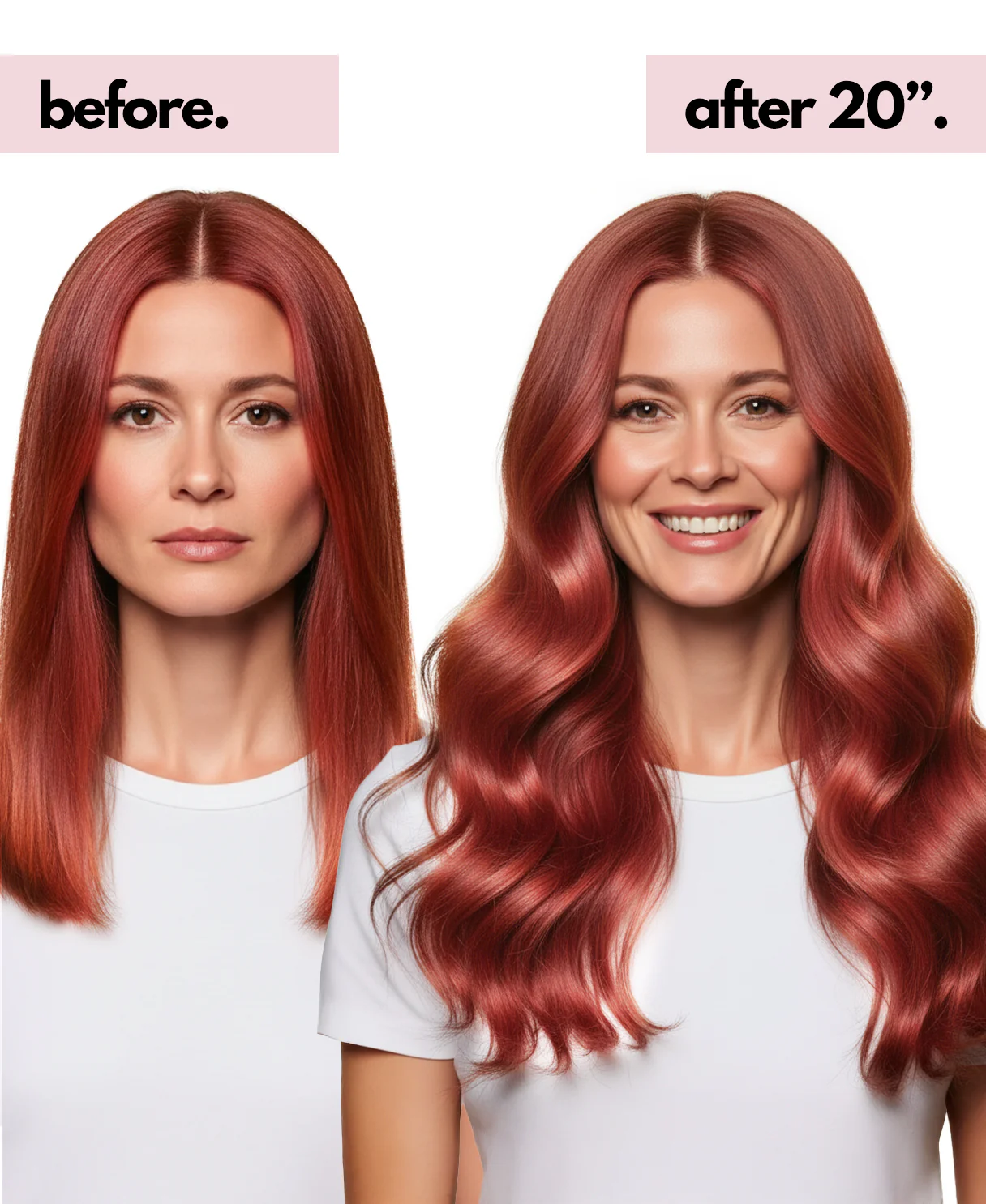 invisible clip-in hair extensions ruby red. - Image 4