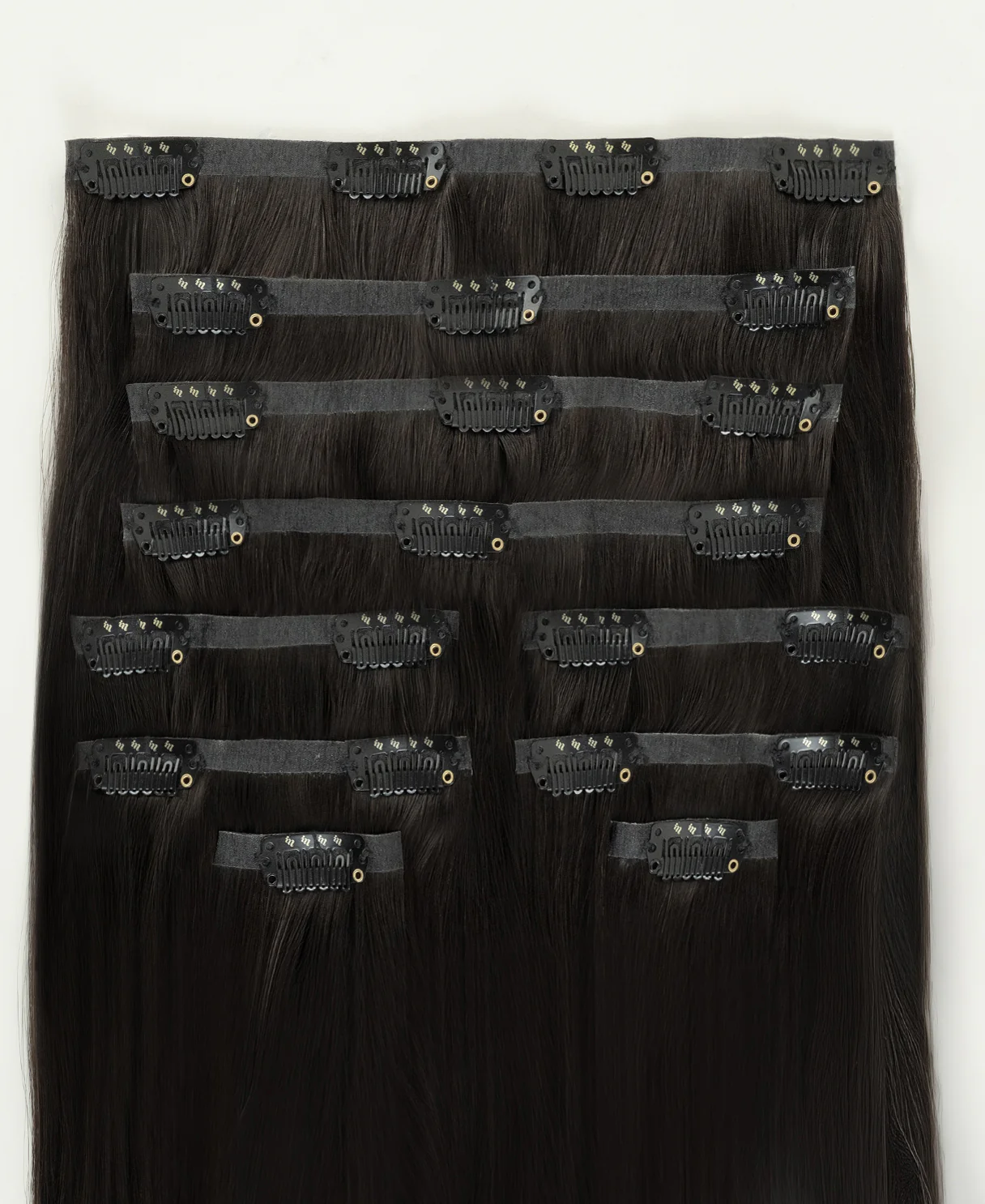 invisible clip-in hair extensions natural black. - Image 3