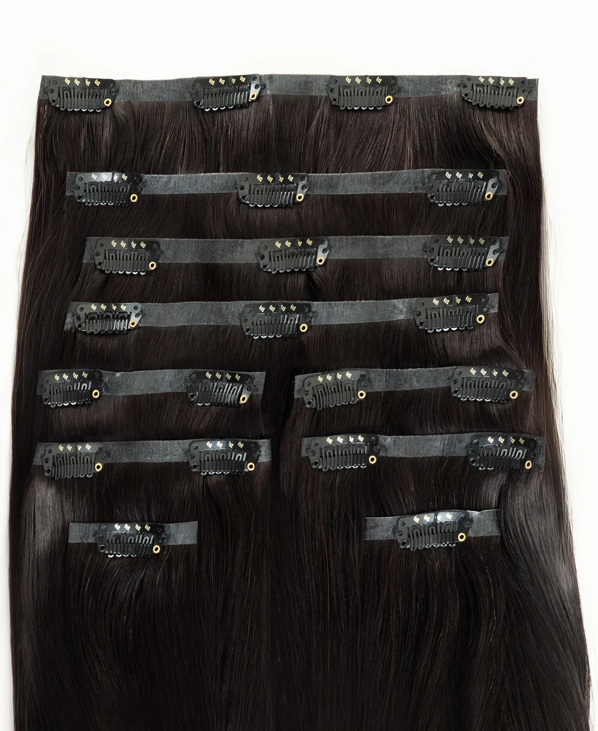 invisible clip-in hair extensions dark brown. - Image 3