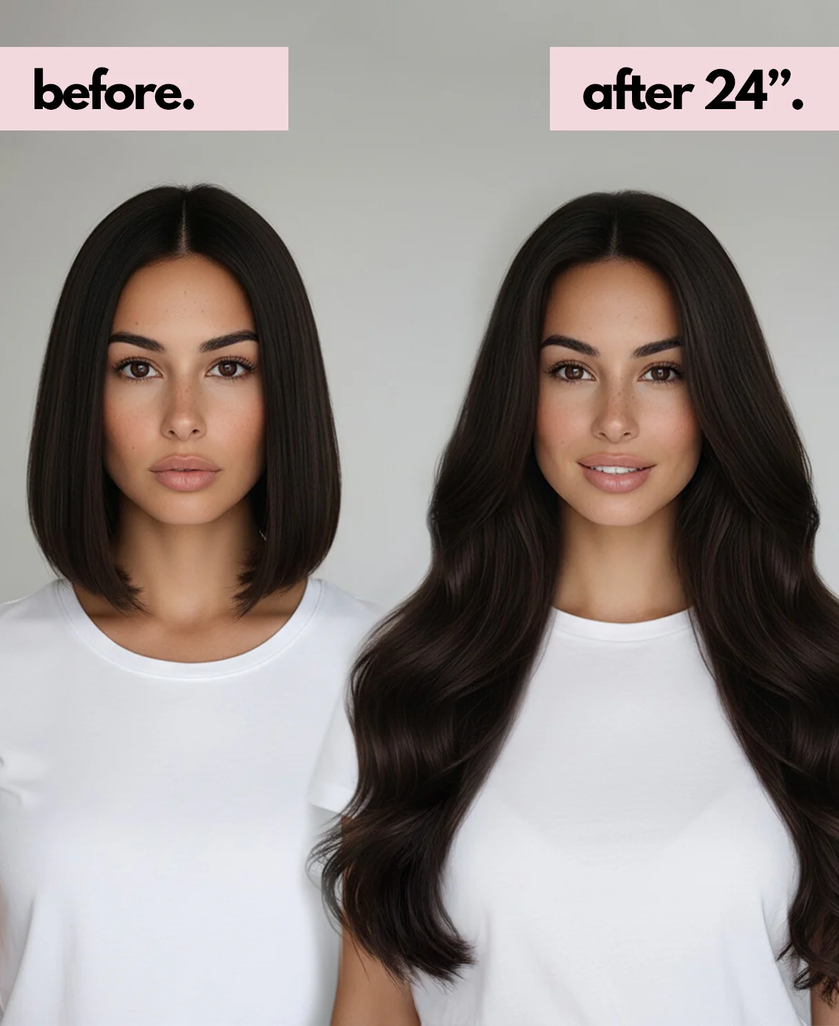 invisible clip-in hair extensions dark brown. - Image 4
