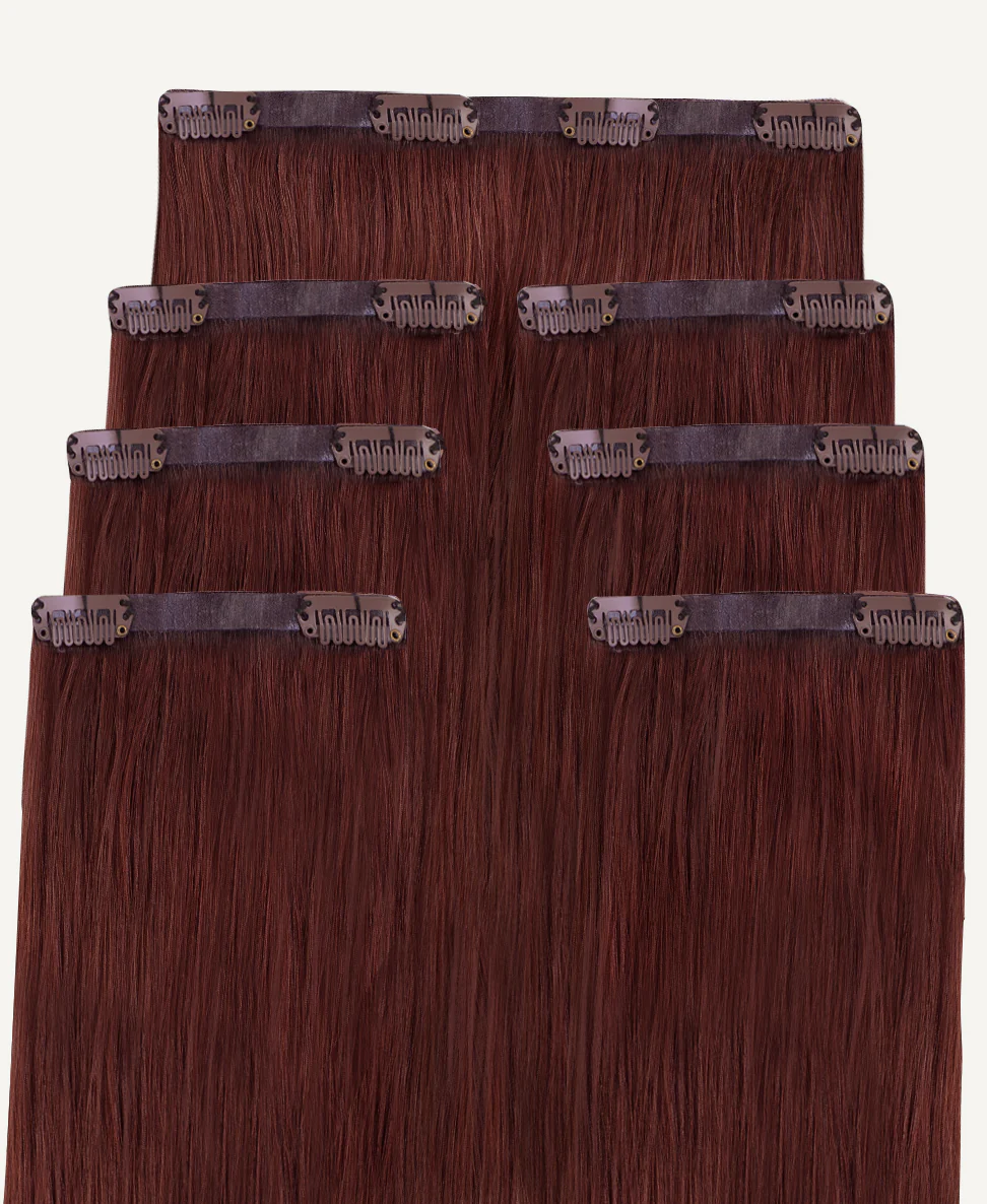 invisible clip-in hair extensions auburn. - Image 3