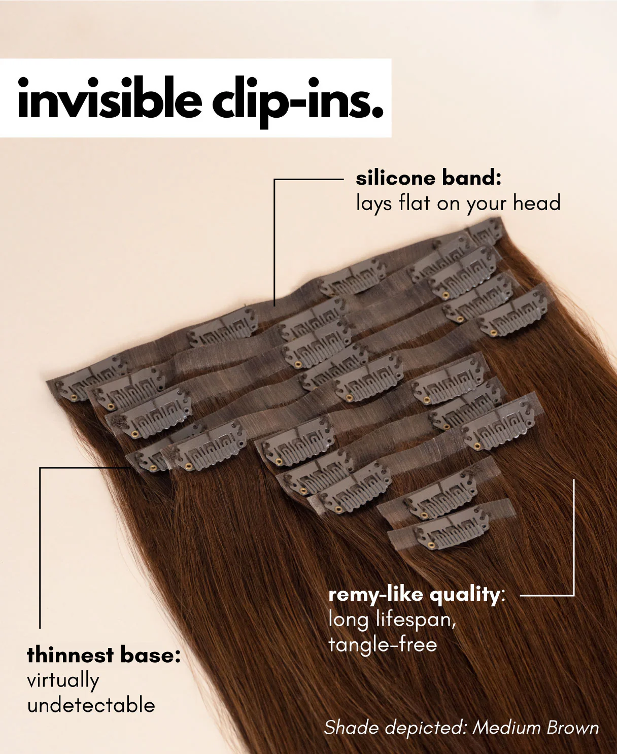 invisible clip-in hair extensions auburn. - Image 5