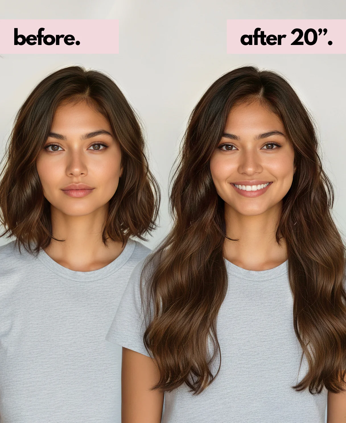 invisible clip-in hair extensions medium brown. - Image 4