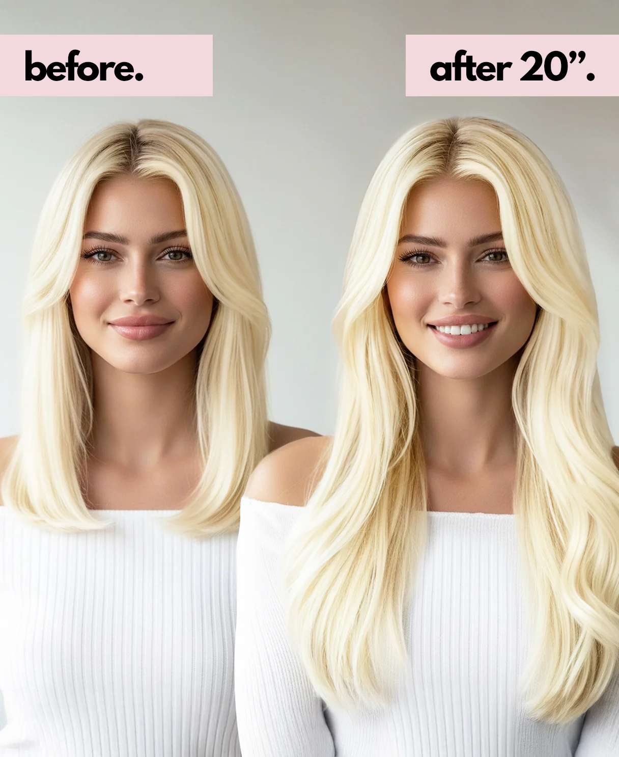invisible clip-in hair extensions platinum blonde. - Image 4