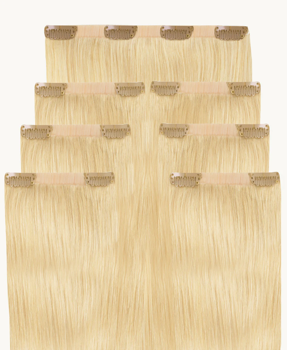 invisible clip-in hair extensions light blonde. - Image 3