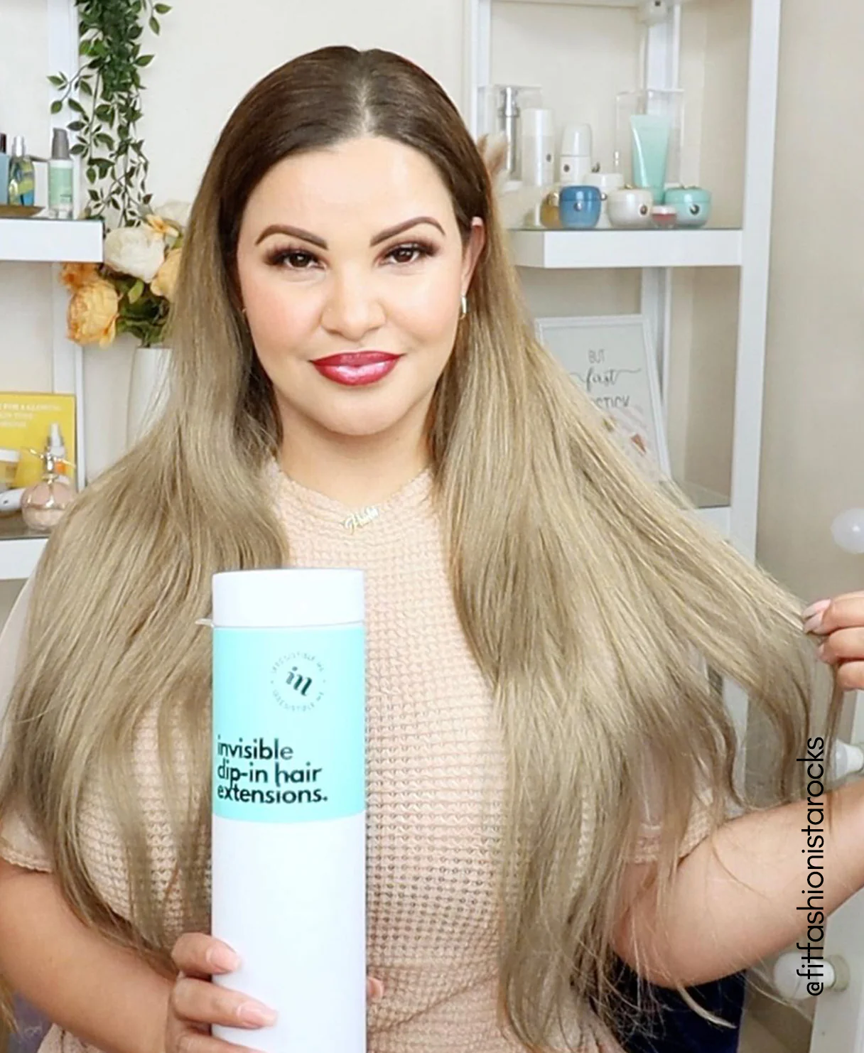 invisible clip-in hair extensions rooted blonde. - Image 9