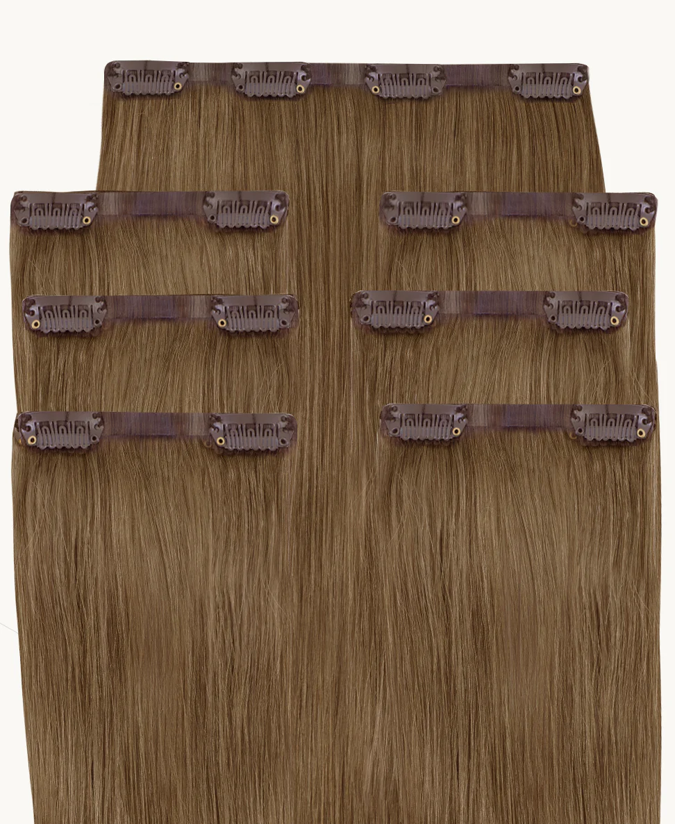 invisible clip-in hair extensions dark blonde. - Image 3