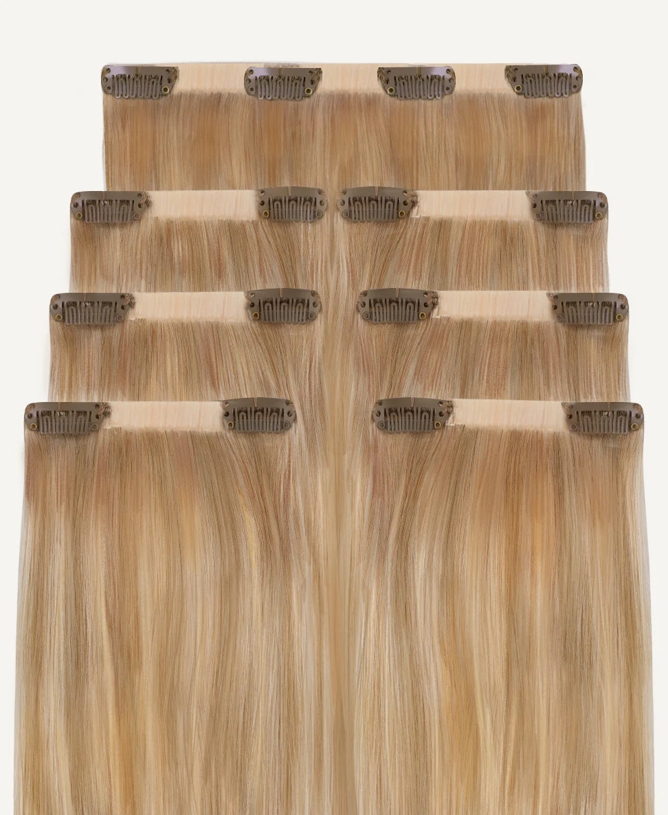 invisible clip-in hair extensions blonde balayage. - Image 3