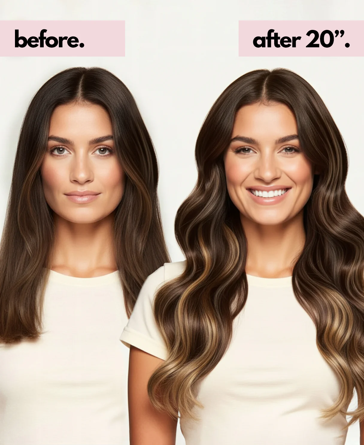 invisible clip-in hair extensions brown balayage. - Image 4
