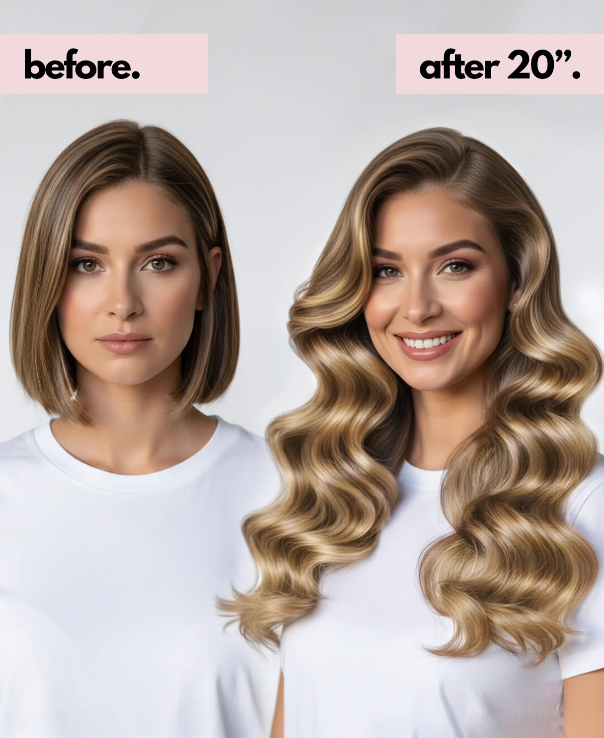 invisible clip-in hair extensions caramel balayage. - Image 4