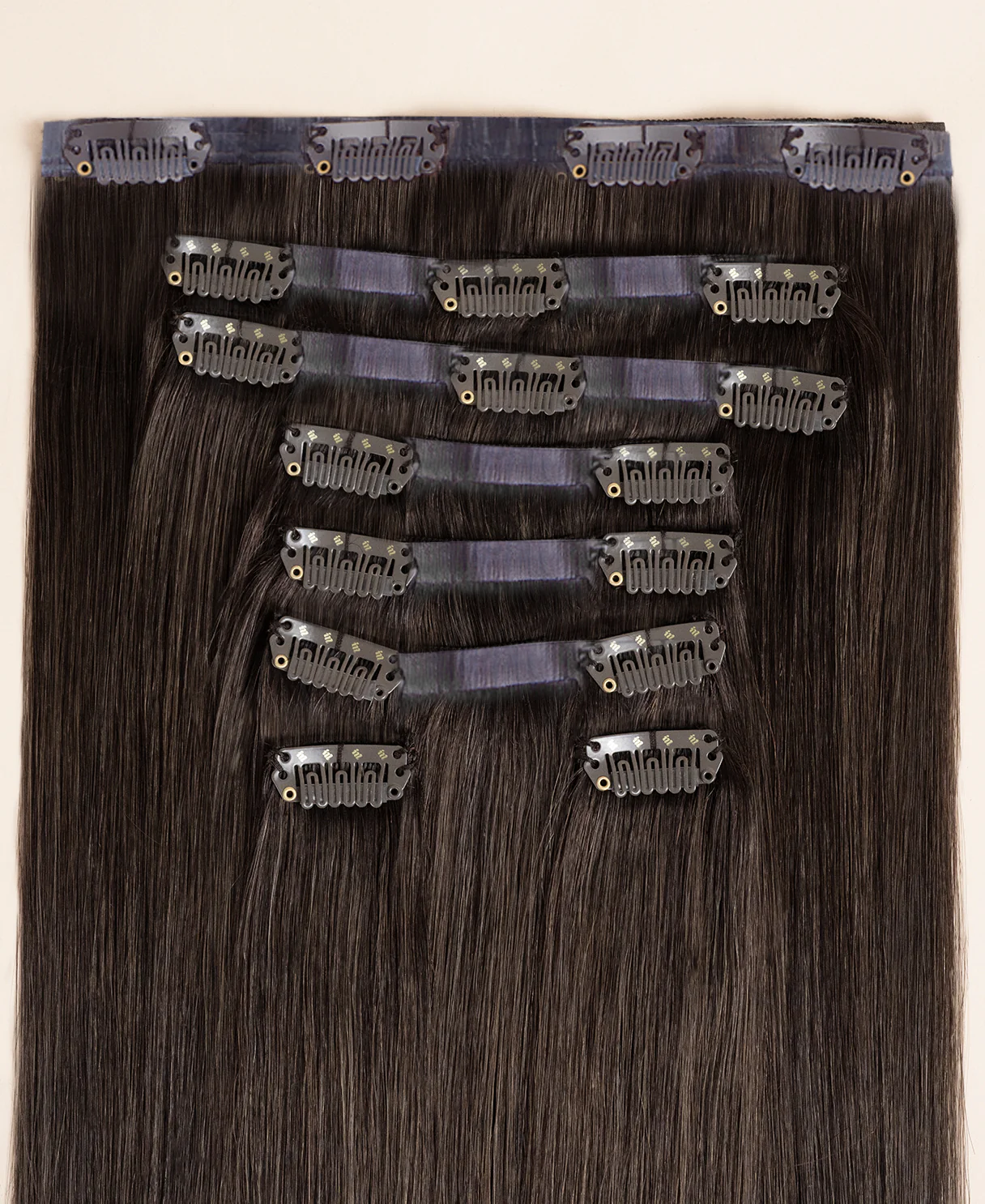 invisible clip-in hair extensions ash brown. - Image 3