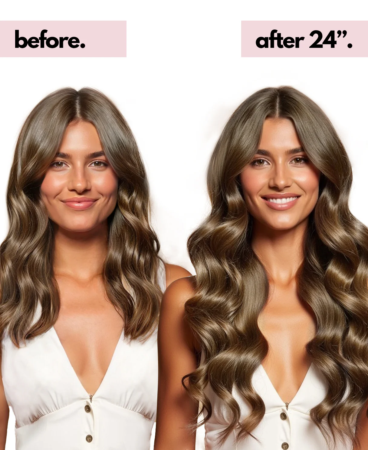 invisible clip-in hair extensions ash brown. - Image 4