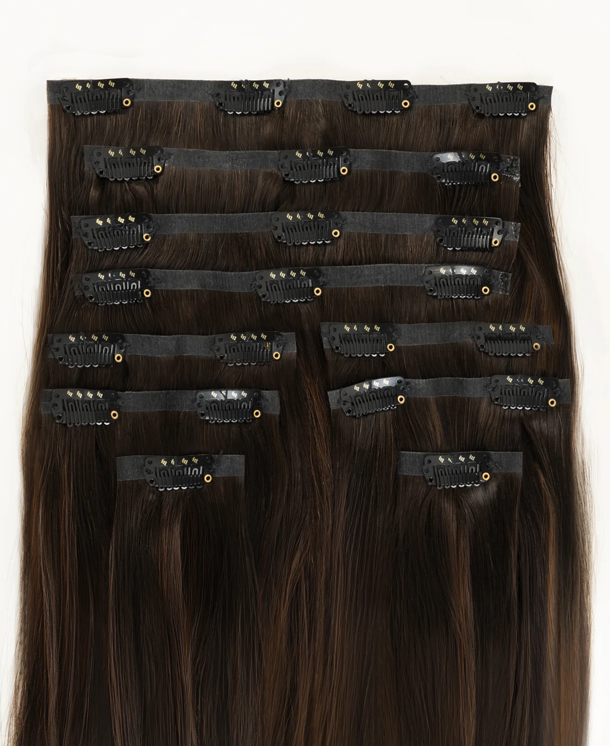 invisible clip-in hair extensions mocha balayage. - Image 3