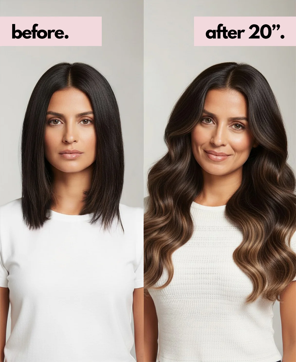 invisible clip-in hair extensions mocha balayage. - Image 4