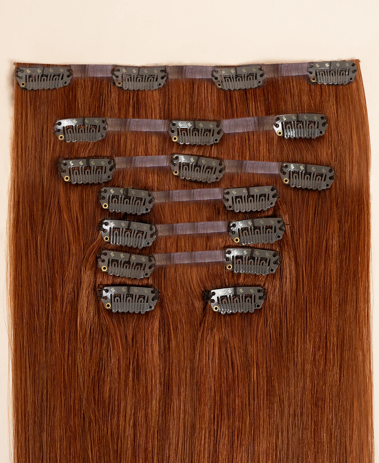 invisible clip-in hair extensions pumpkin spice. - Image 3