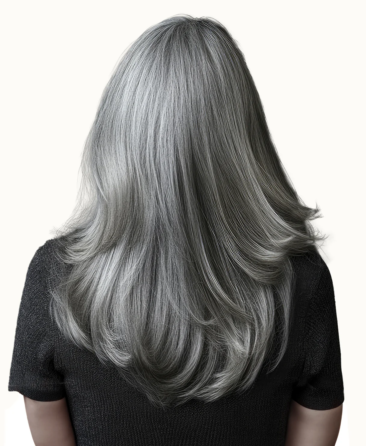 invisible clip-in hair extensions salt & pepper. - Image 9