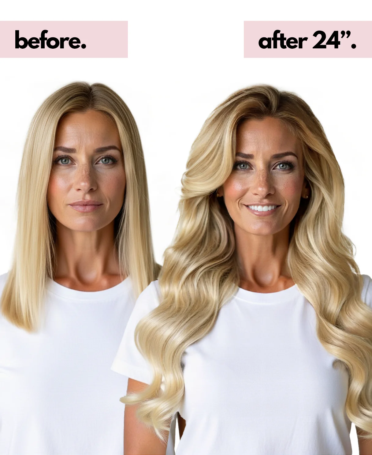 invisible clip-in hair extensions shadow root white blonde. - Image 4