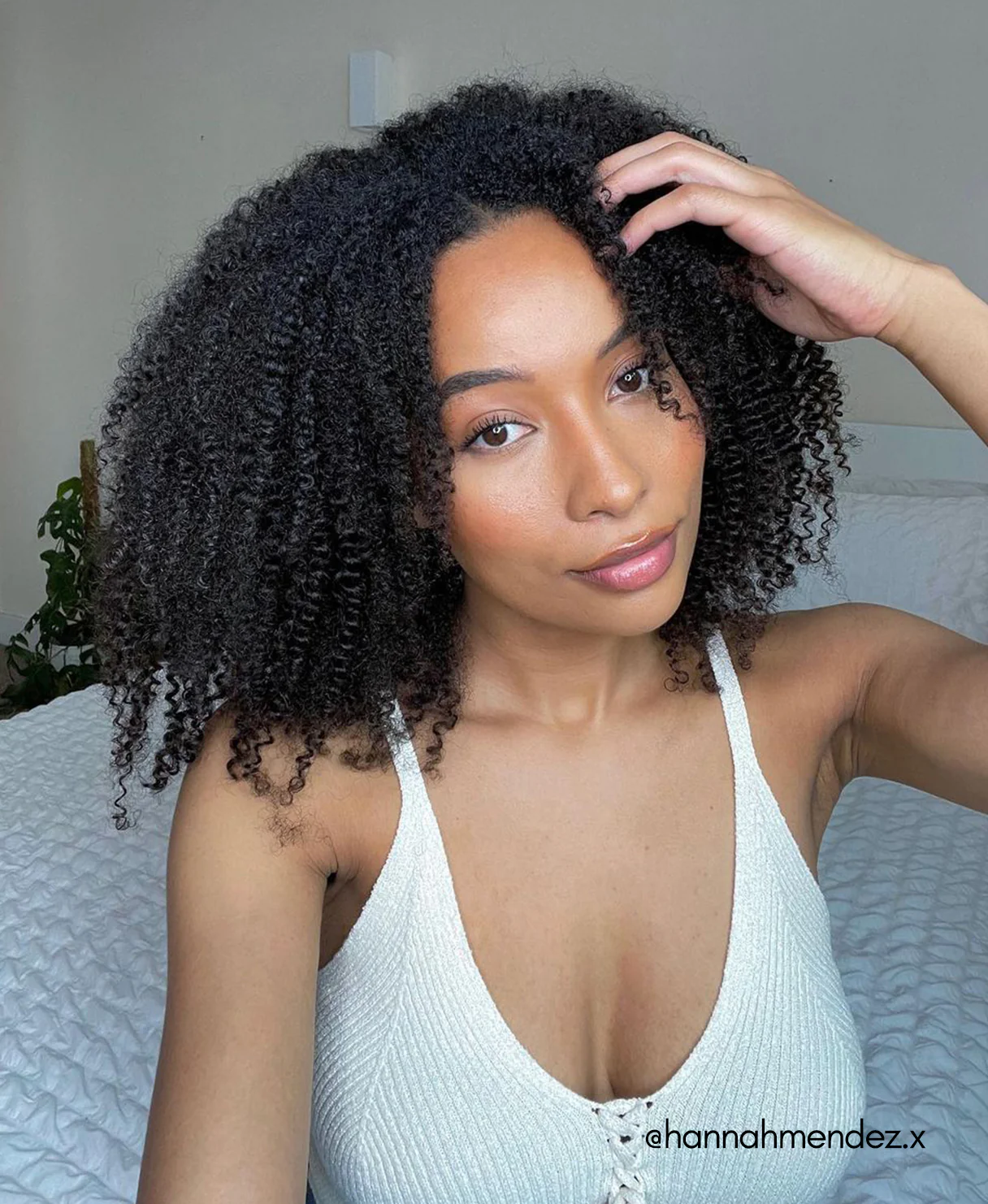 kinky (4A curls) clip-in extensions #1b natural black.