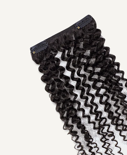 kinky (4A curls) clip-in extensions #1b natural black. - Image 5