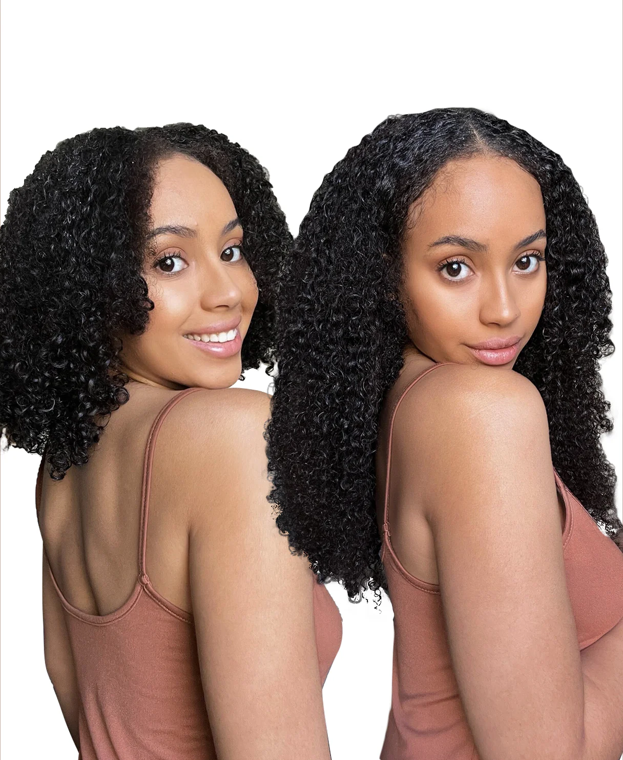 kinky (4A curls) clip-in extensions #1b natural black. - Image 7