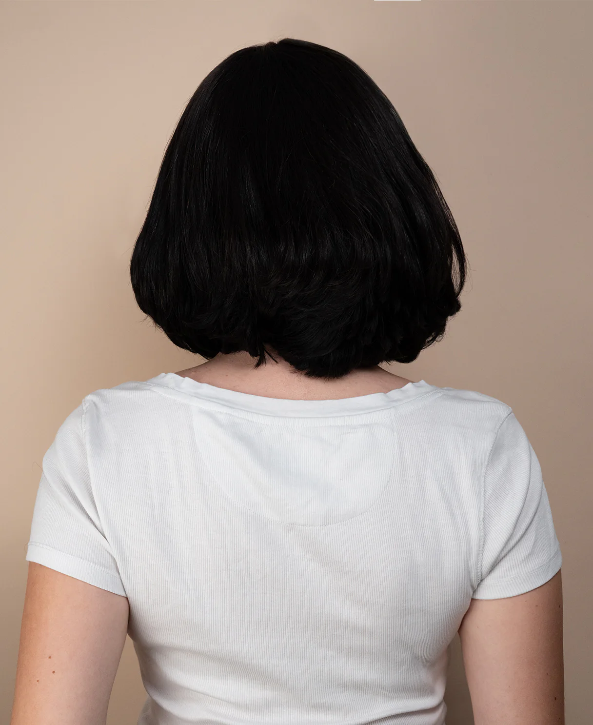 lace front bob human wig - 10" natural black. - Image 5