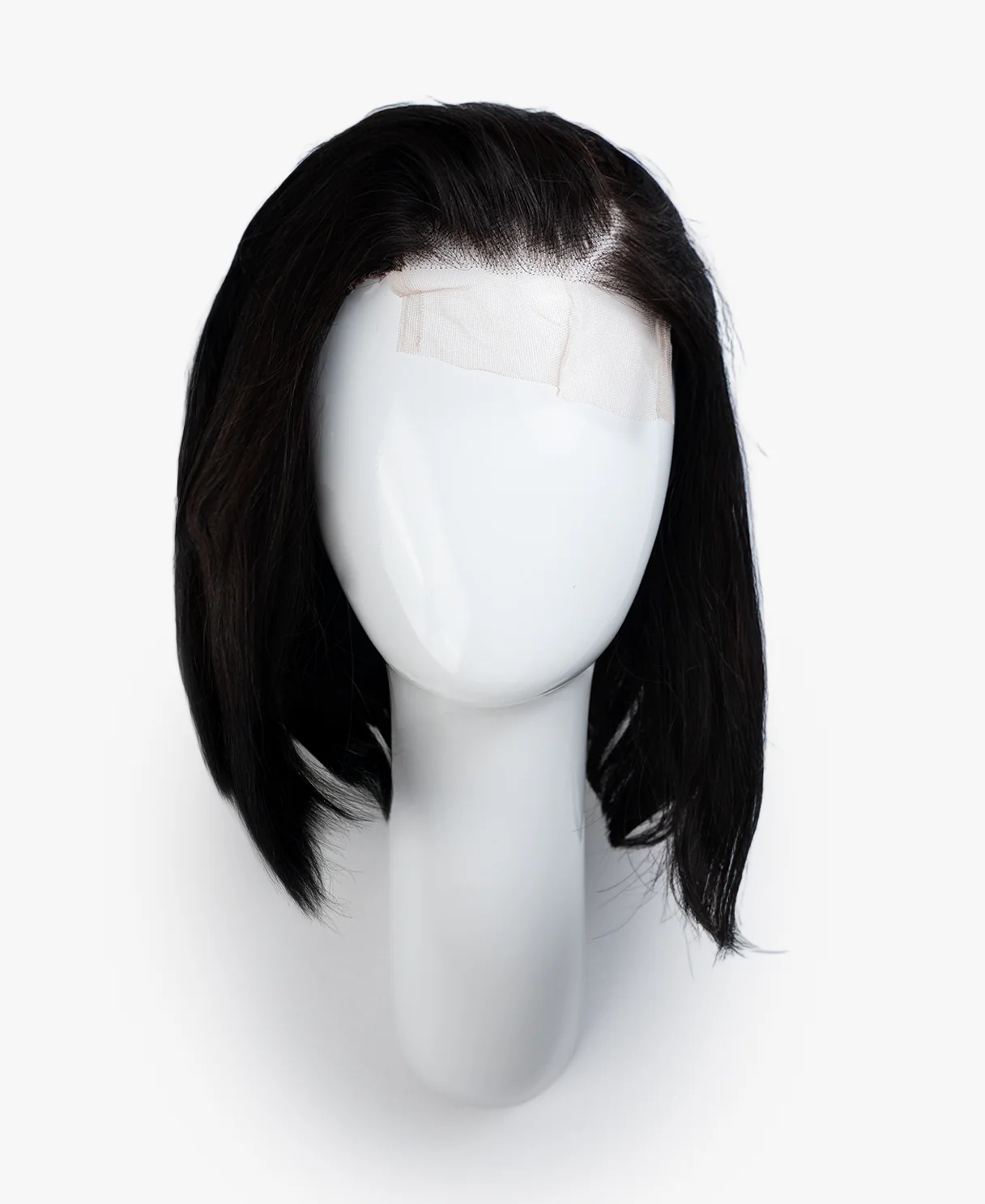 lace front bob human wig - 10" natural black. - Image 6