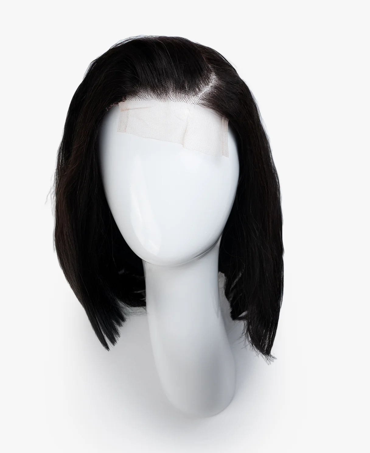 lace front bob human wig - 10" natural black. - Image 7