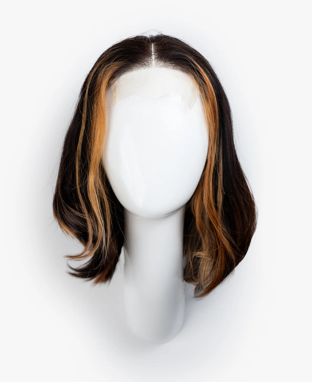 lace front bob human wig - 12" dark moneypiece. - Image 9