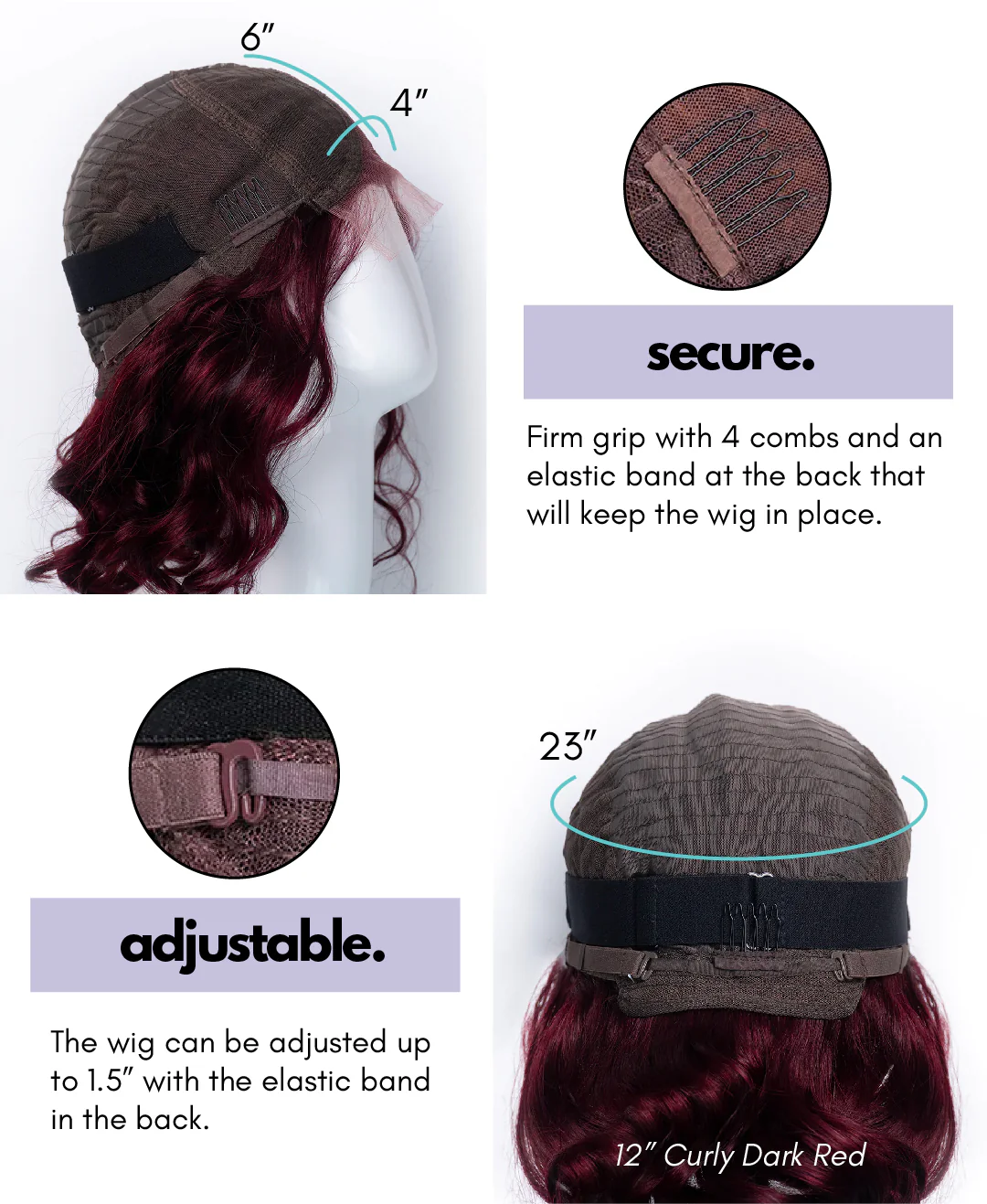 lace front bob human wig - 8" rooted ginger. - Image 11