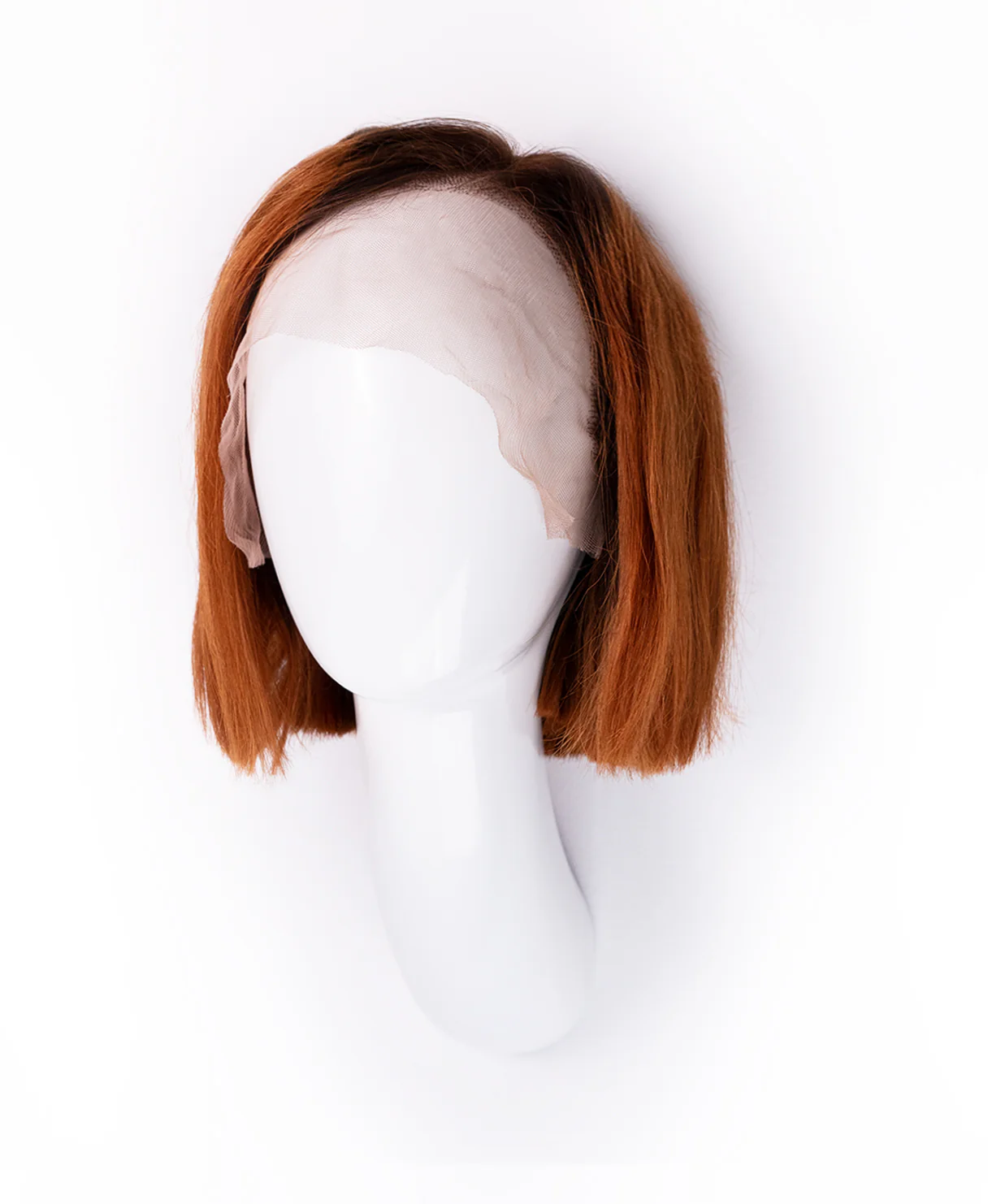 lace front bob human wig - 8" rooted ginger. - Image 5
