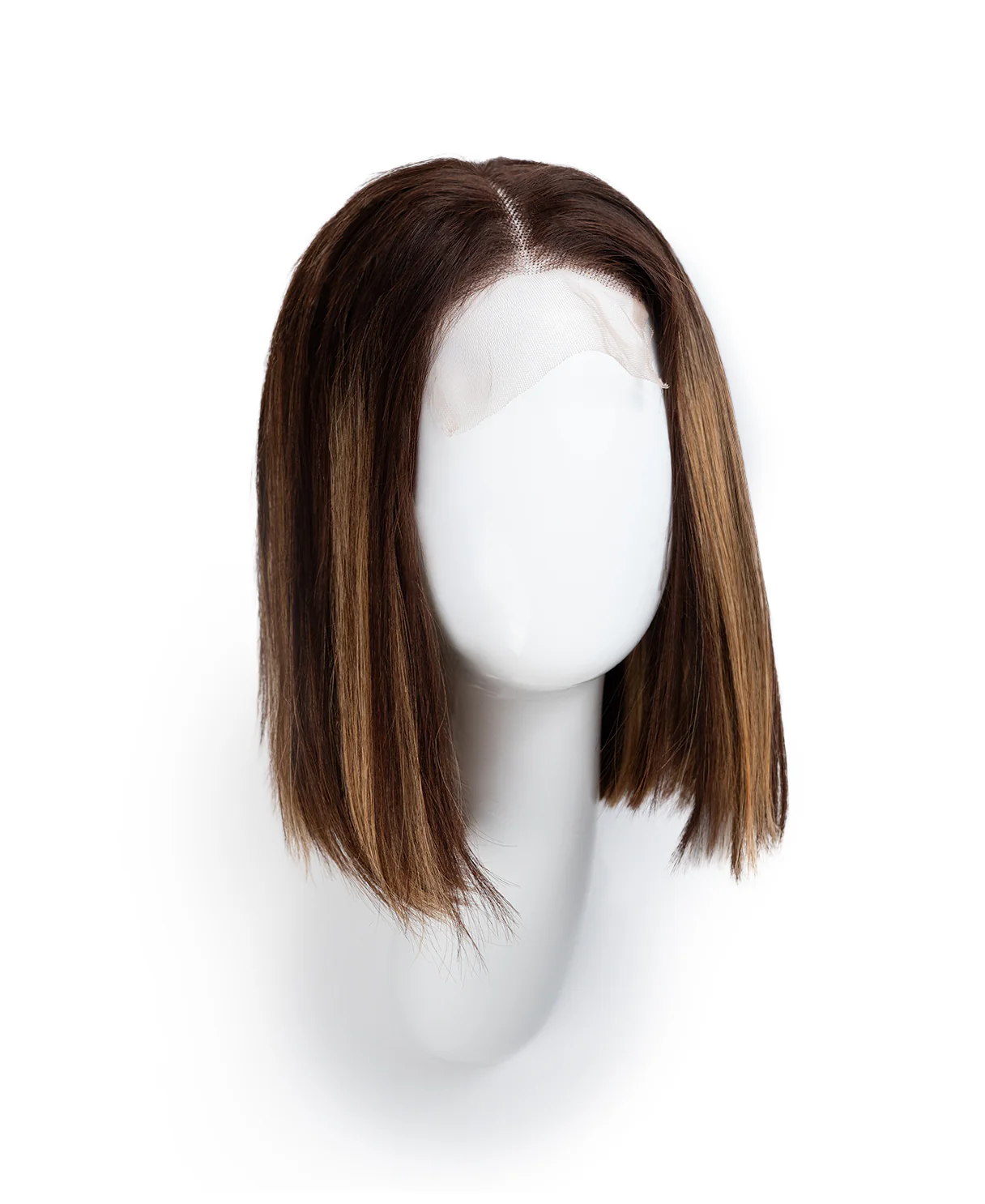 lace front bob human wig - 10" rooted beige highlights. - Image 10