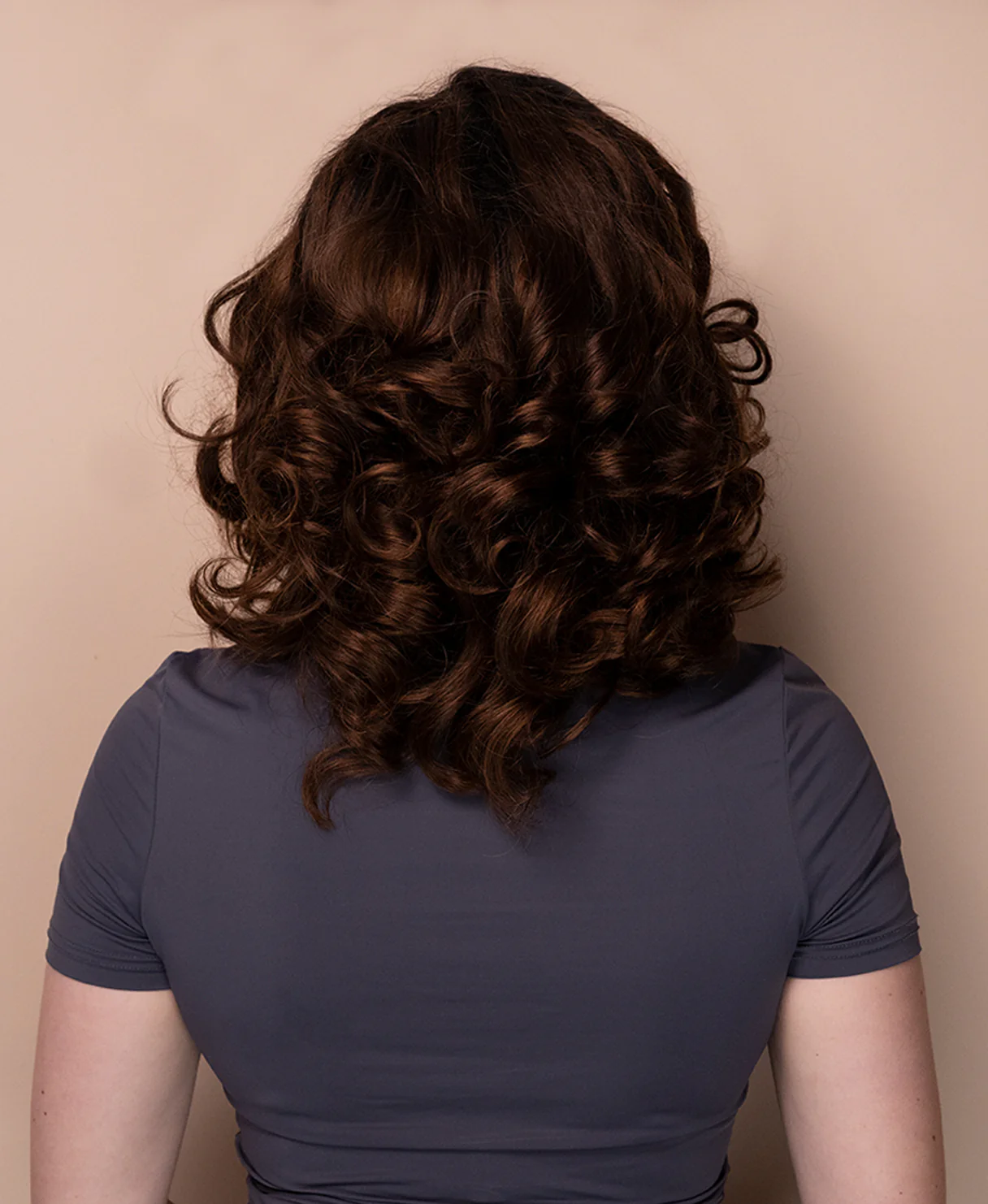 lace front human wig - 10" rooted brown bouncy curls. - Image 2