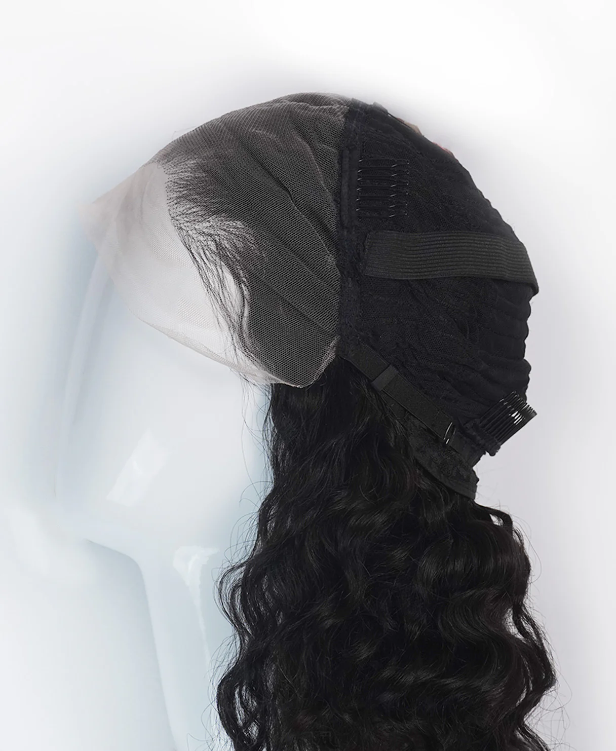 lace front human wig - 14" 3A curly natural black. - Image 6