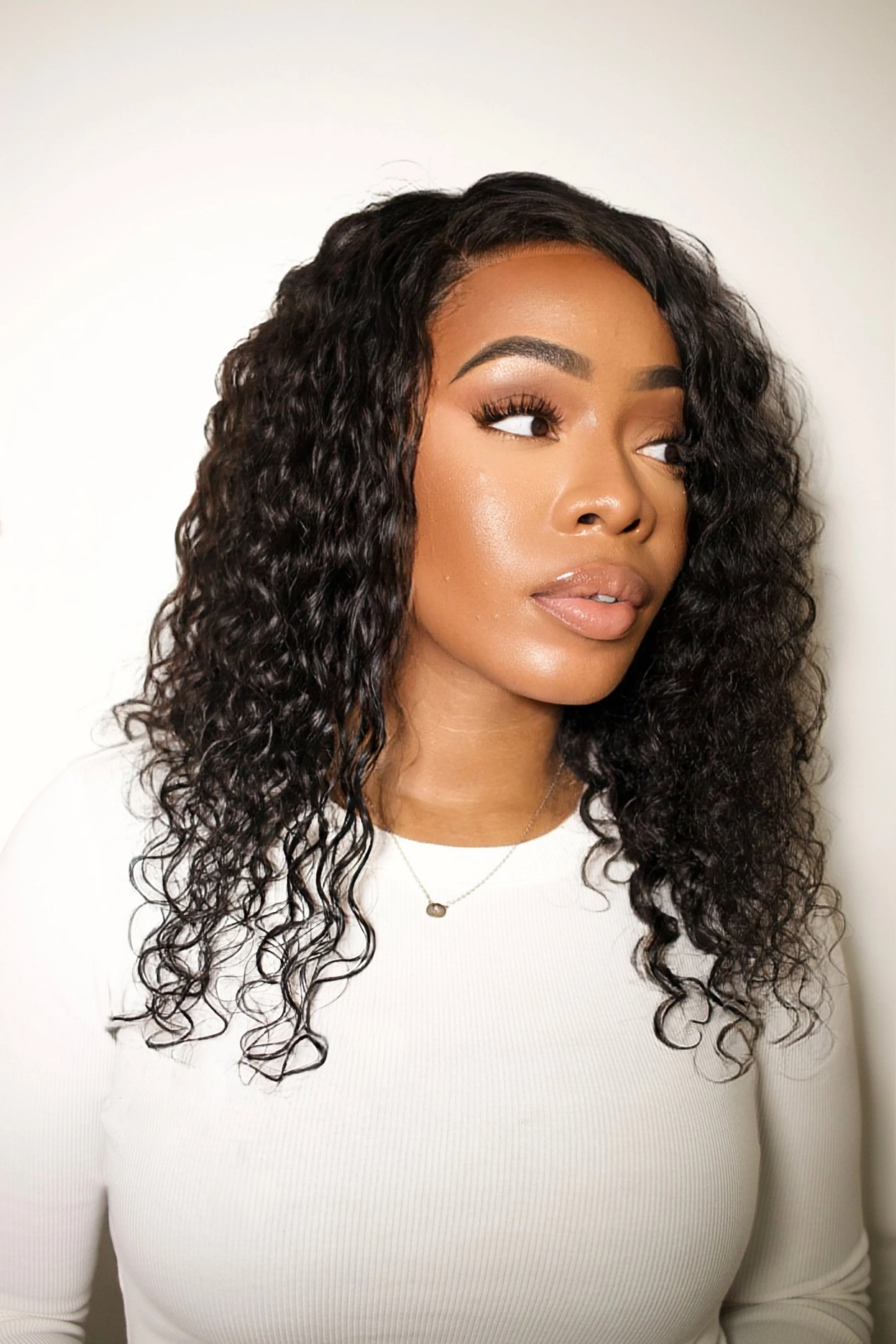 lace front human wig - 14" 3A curly natural black. - Image 8