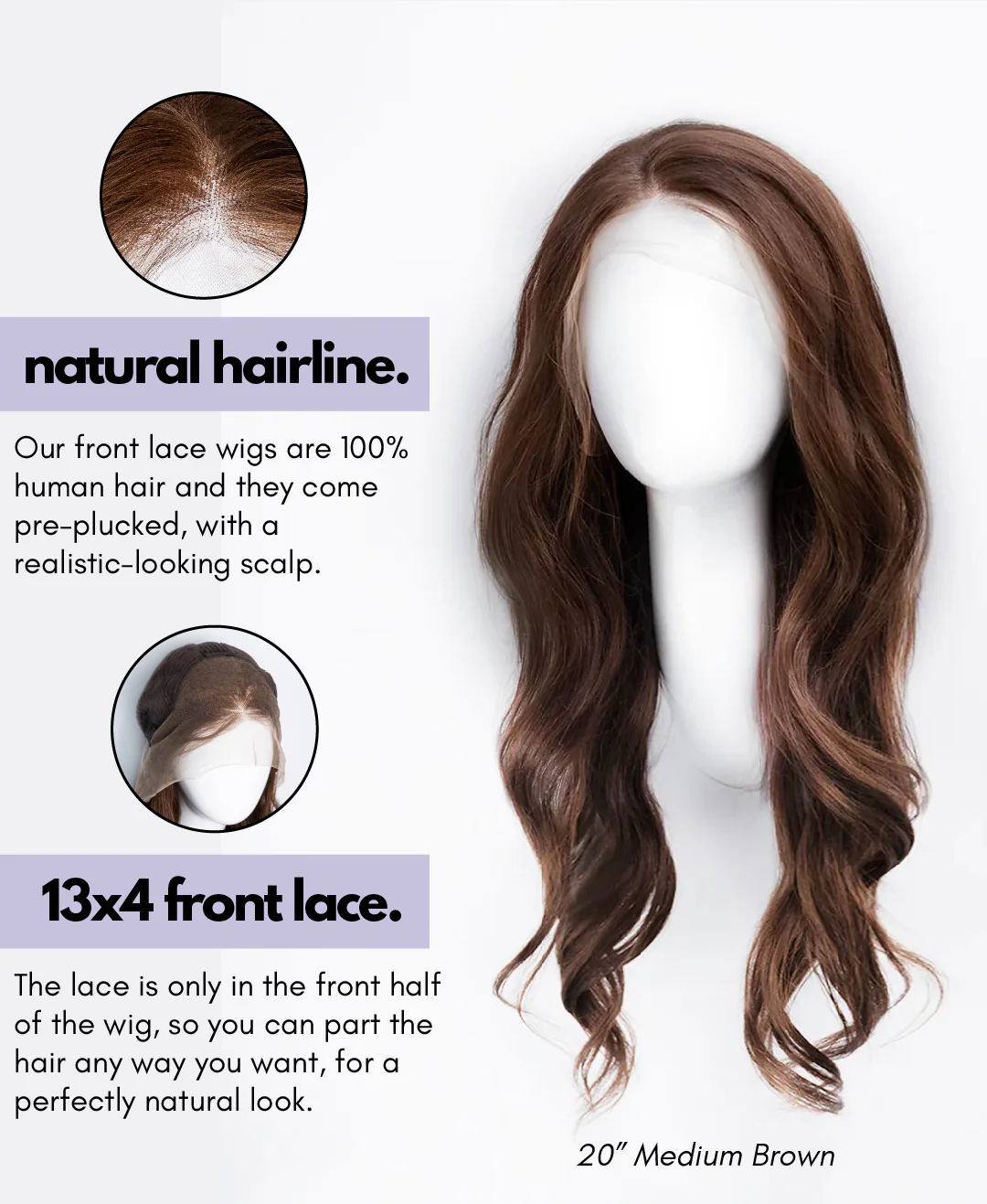 lace front human wig - 14" light brown. - Image 10