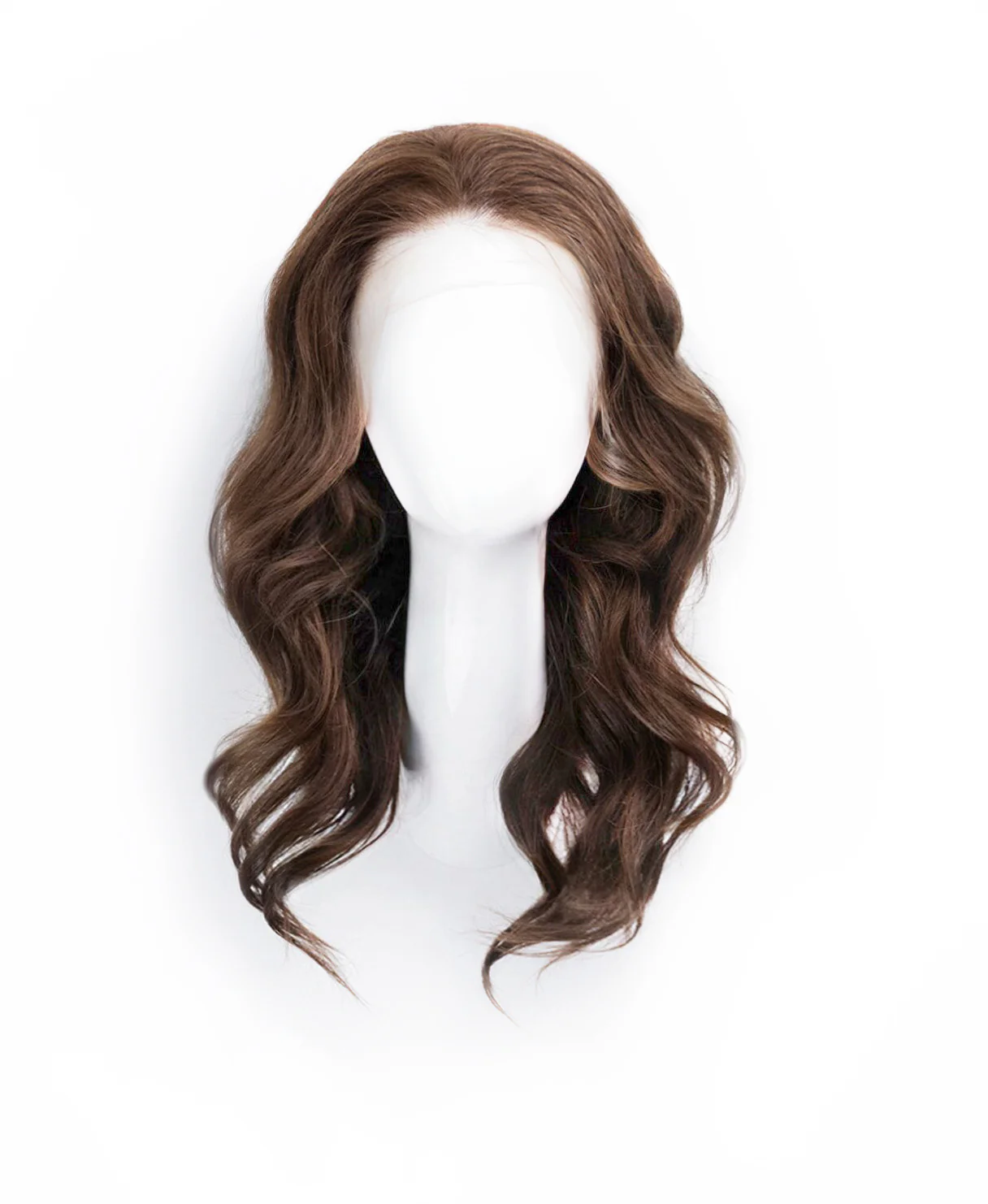 lace front human wig - 14" medium brown. - Image 4