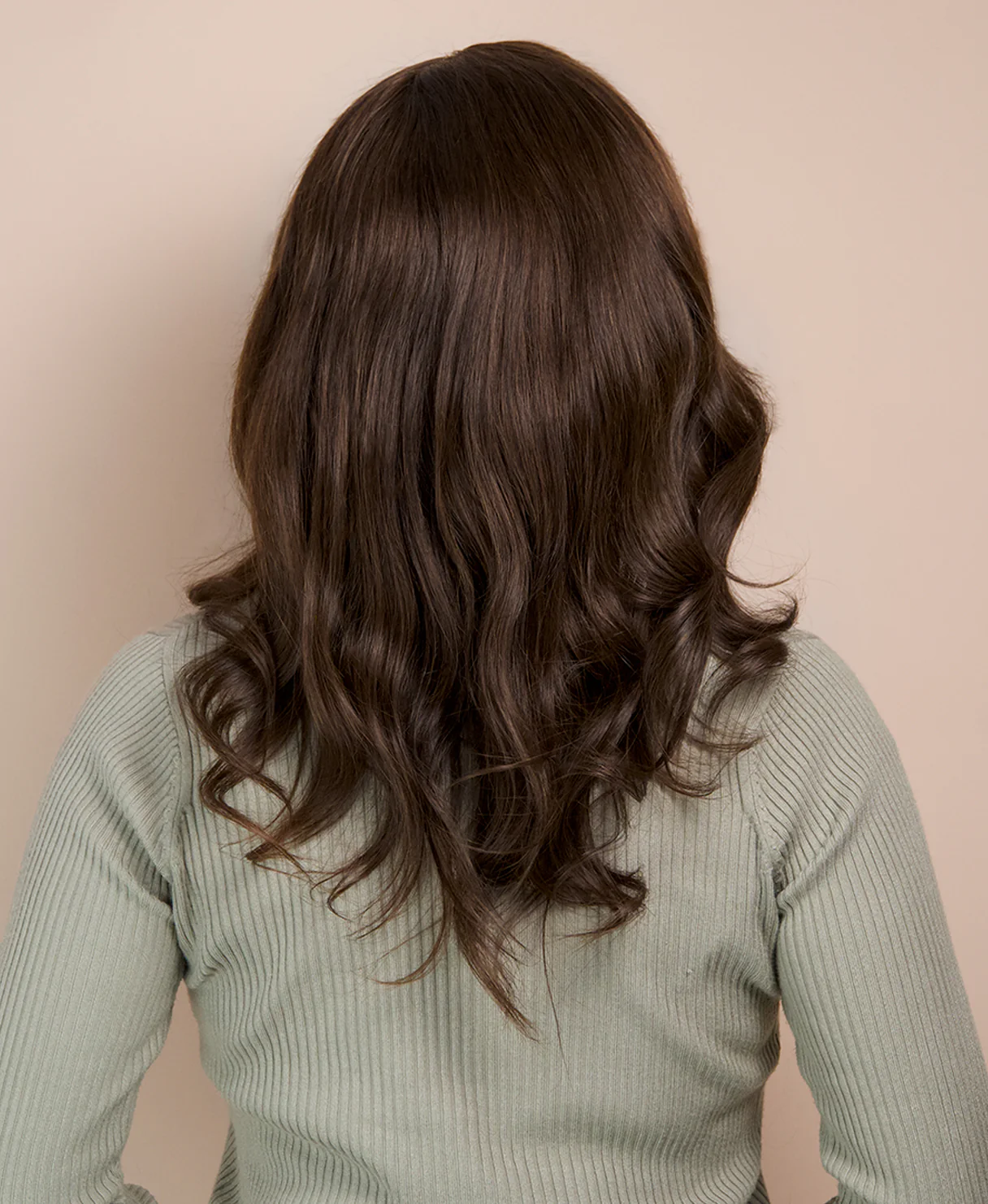 lace front human wig - 14" medium brown. - Image 8
