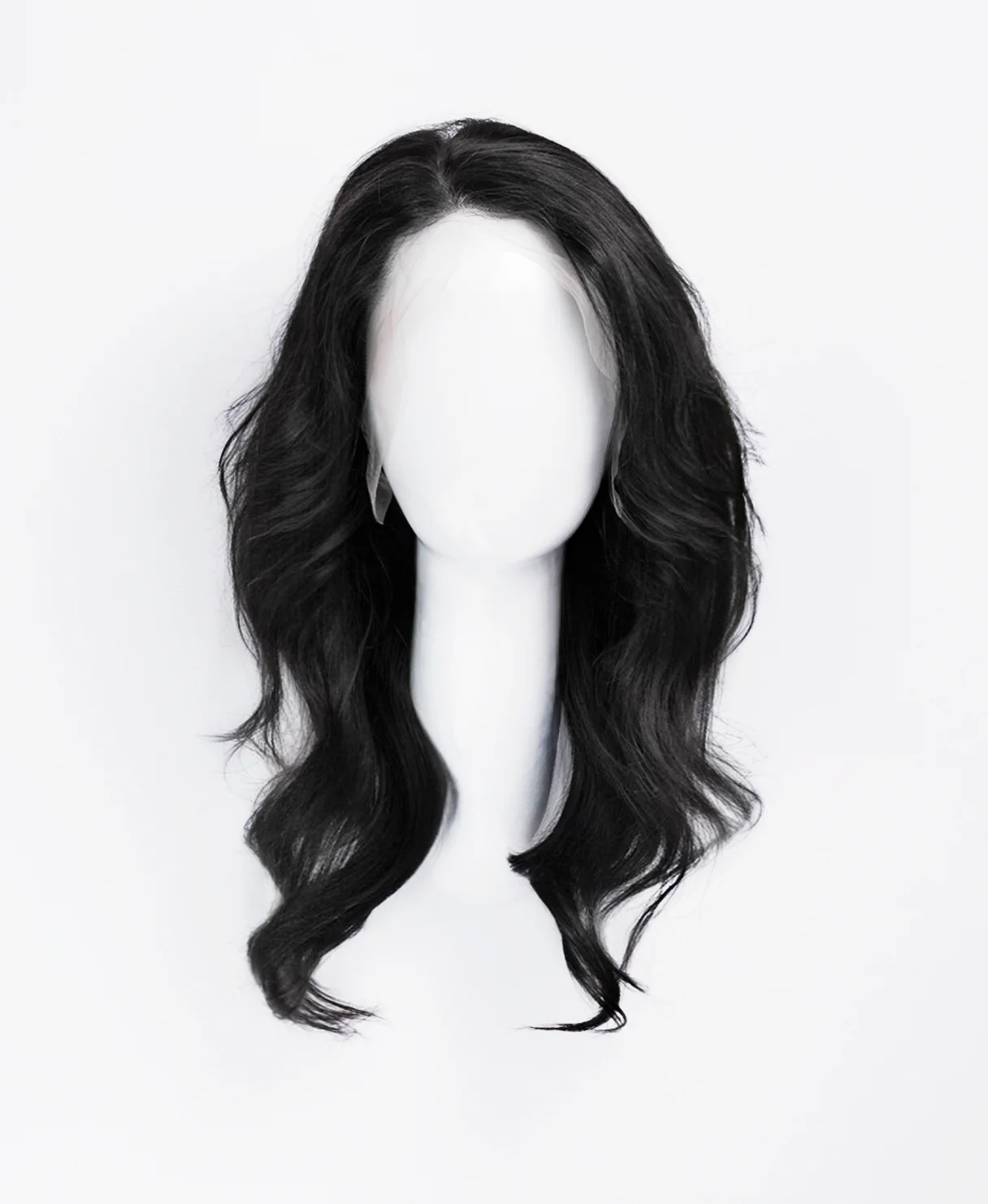 lace front human wig - 14" natural black. - Image 3