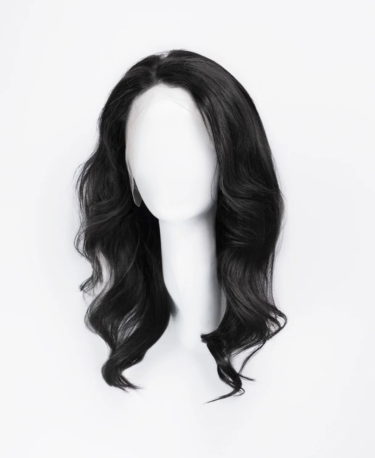 lace front human wig - 14" natural black. - Image 4