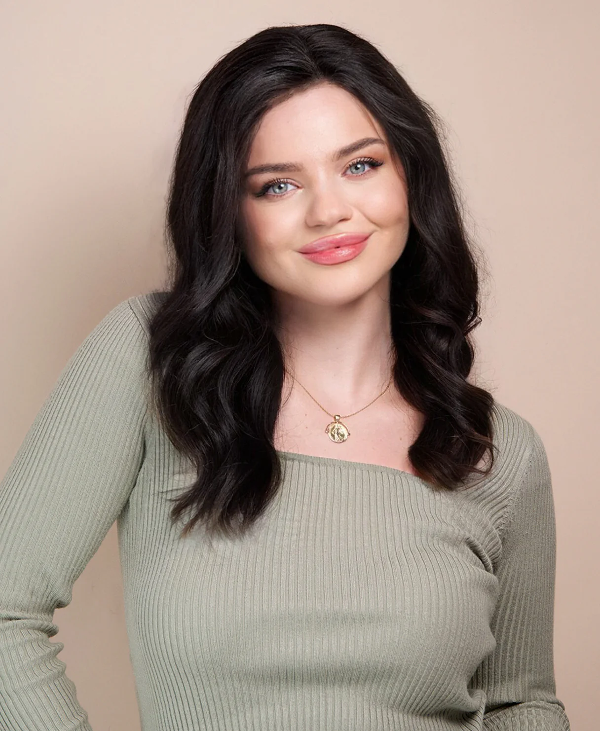 lace front human wig - 14" natural black. - Image 6