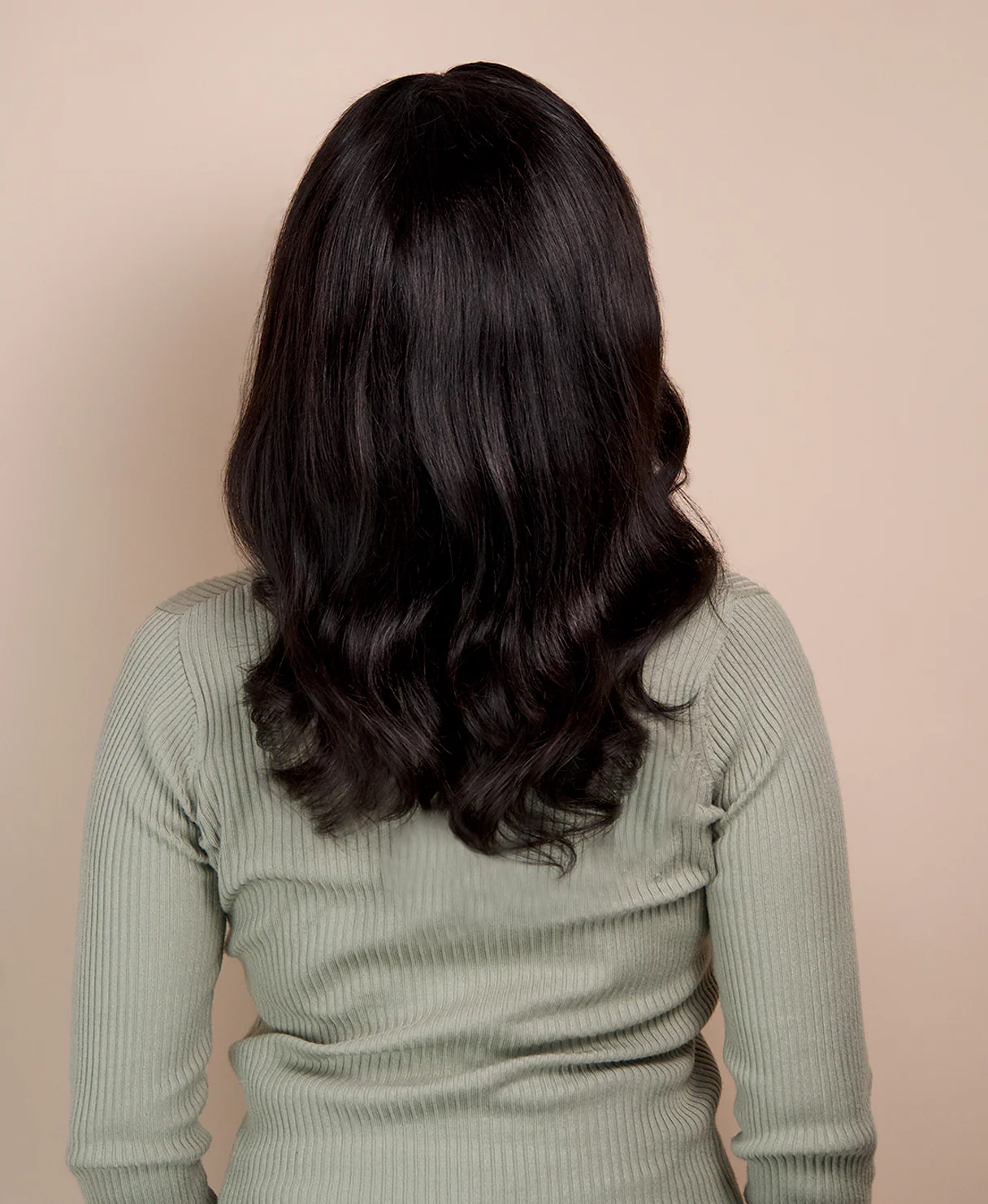 lace front human wig - 14" natural black. - Image 8