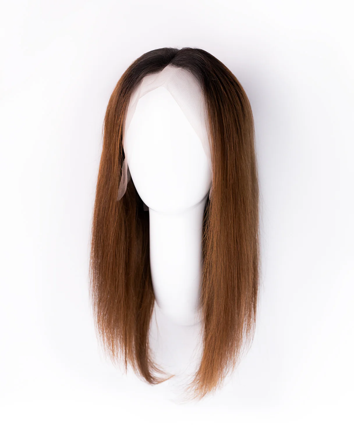 lace front human wig - 14" rooted brown. - Image 6