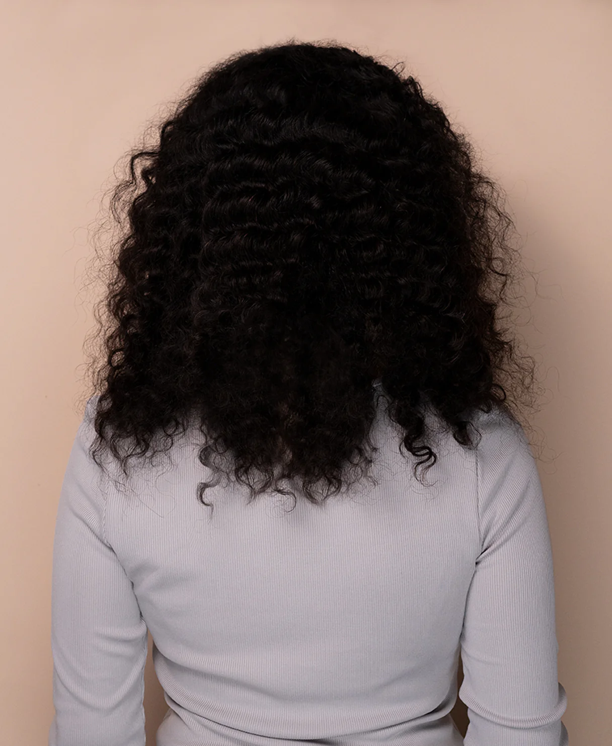 lace front human wig - 16" 3a curly natural black. - Image 2