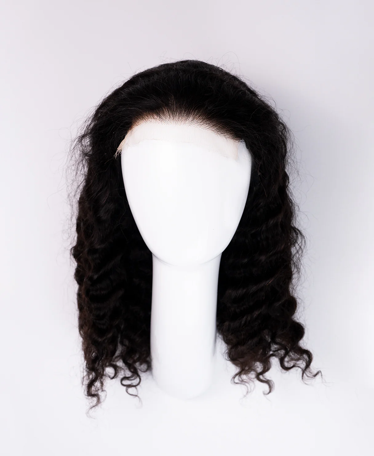 lace front human wig - 16" 3a curly natural black. - Image 6